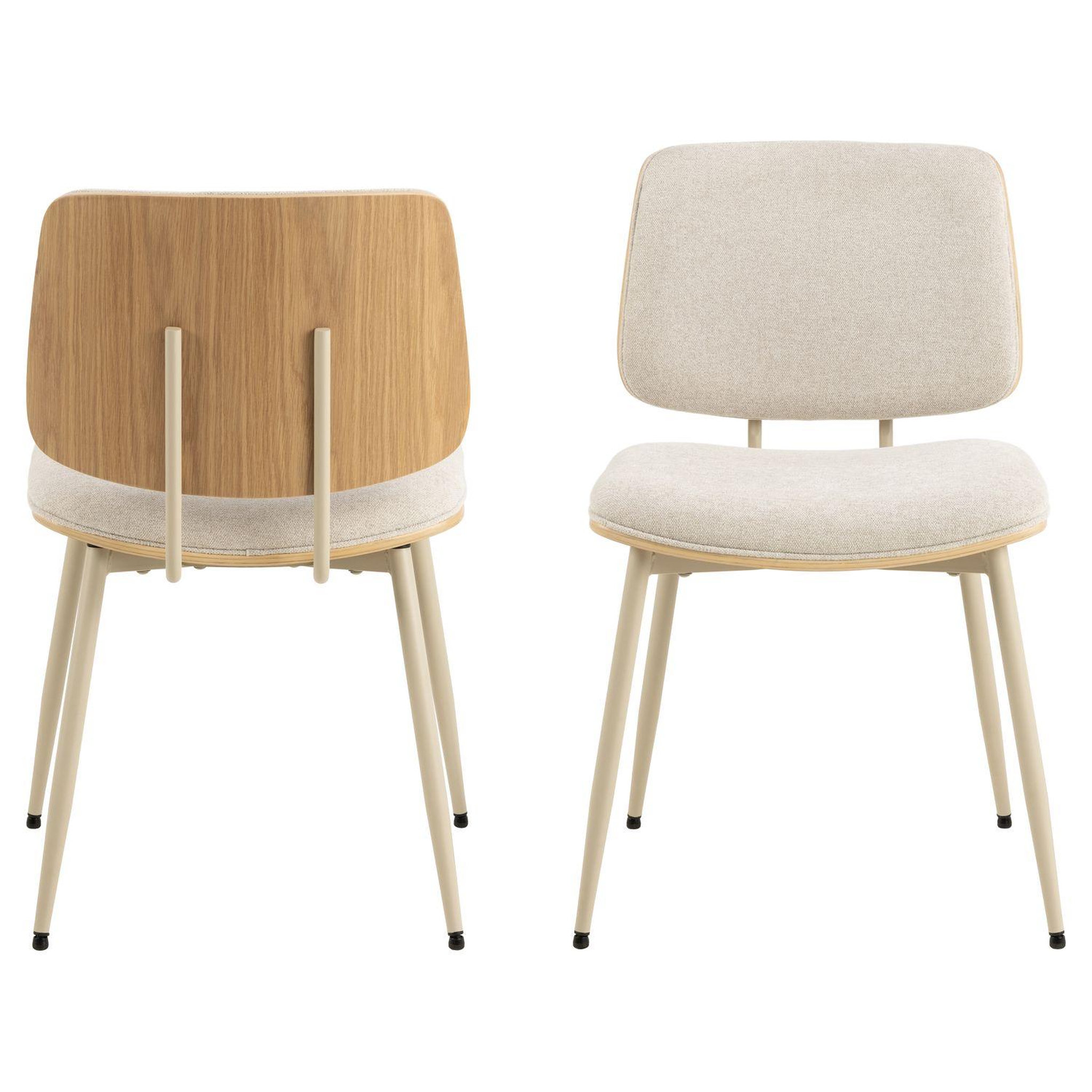 Voir la diapositive 2 : TOILINUX Lot de 2 chaises de salle à manger aulne - beige