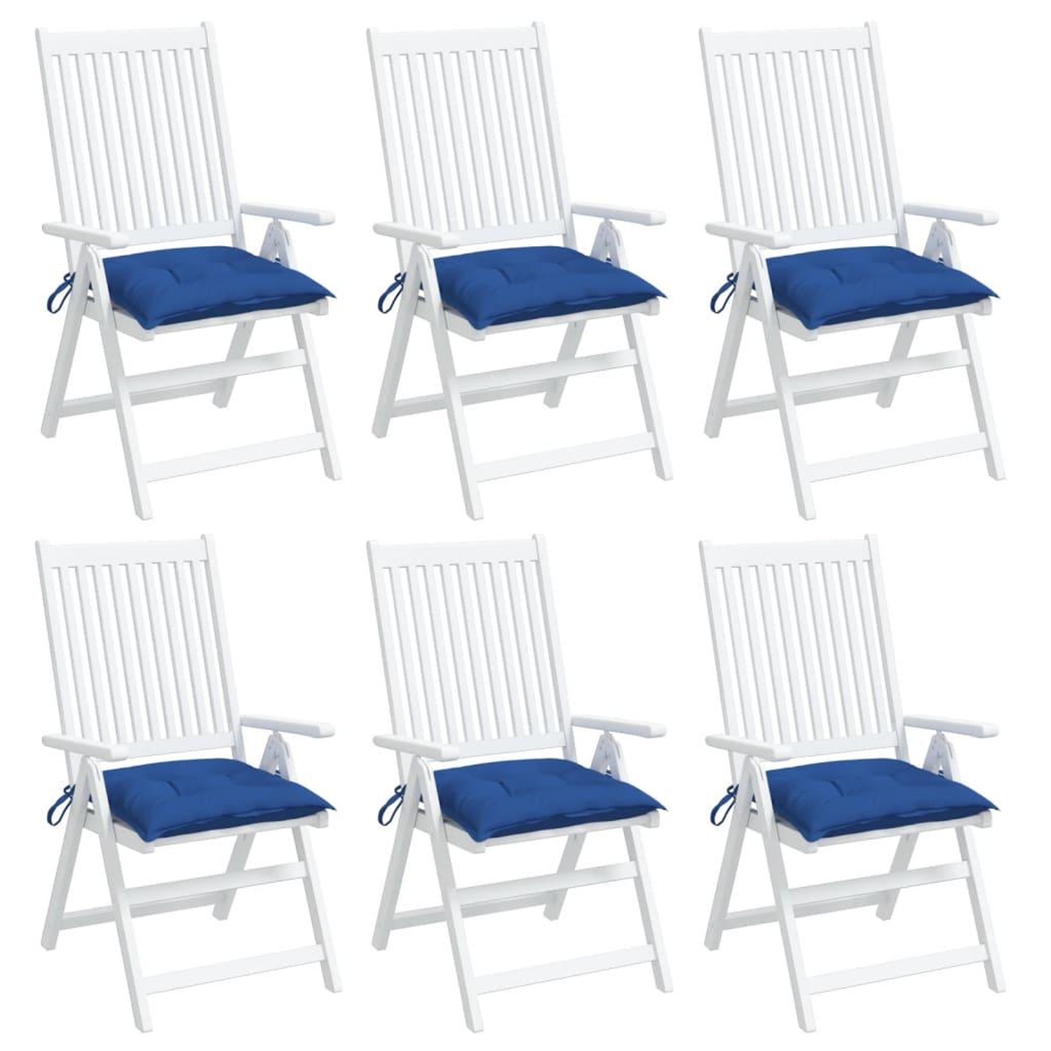 Voir la diapositive 4 : VIDAXL Coussins de chaise lot de 6 bleu 40x40x7 cm tissu oxford