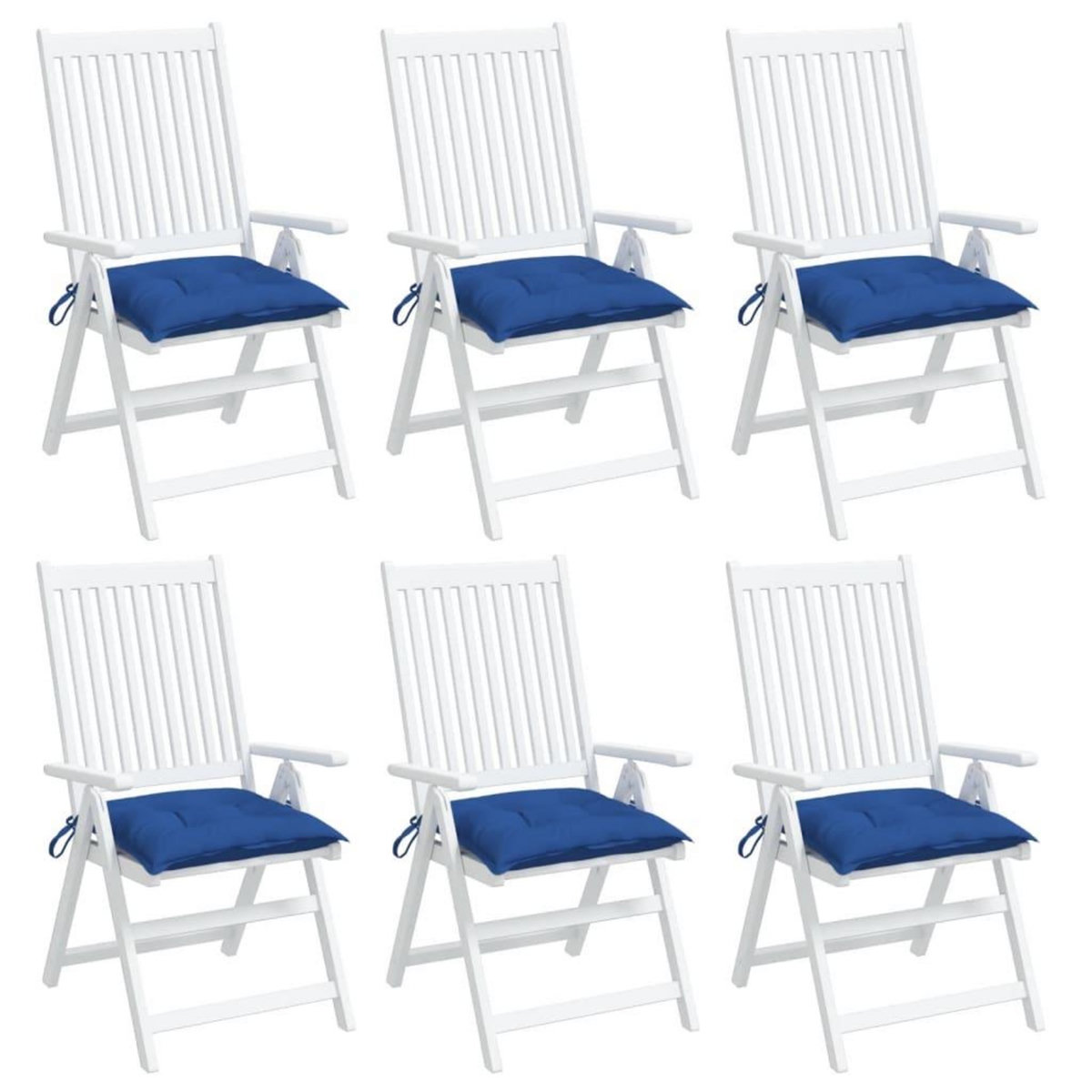 VIDAXL Coussins de chaise lot de 6 bleu 40x40x7 cm tissu oxford