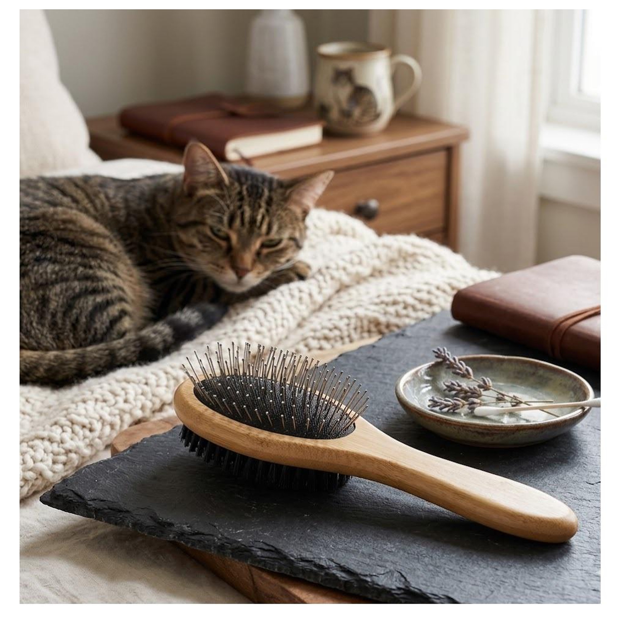 Voir la diapositive 6 : Eden Brosse a poils et picots babu en bambou pour chat