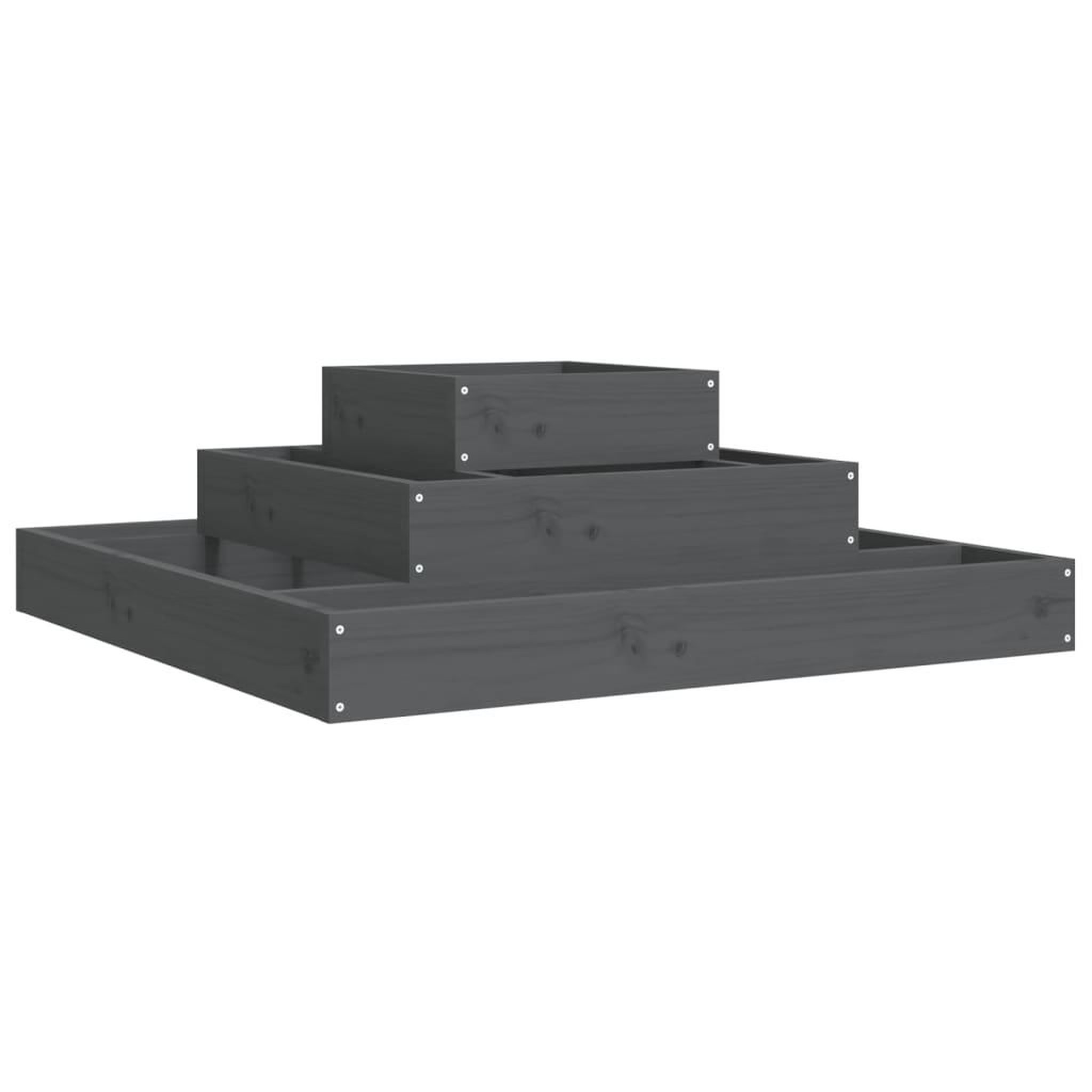Voir la diapositive 2 : VIDAXL Jardiniere Gris 80x80x27 cm Bois massif de pin