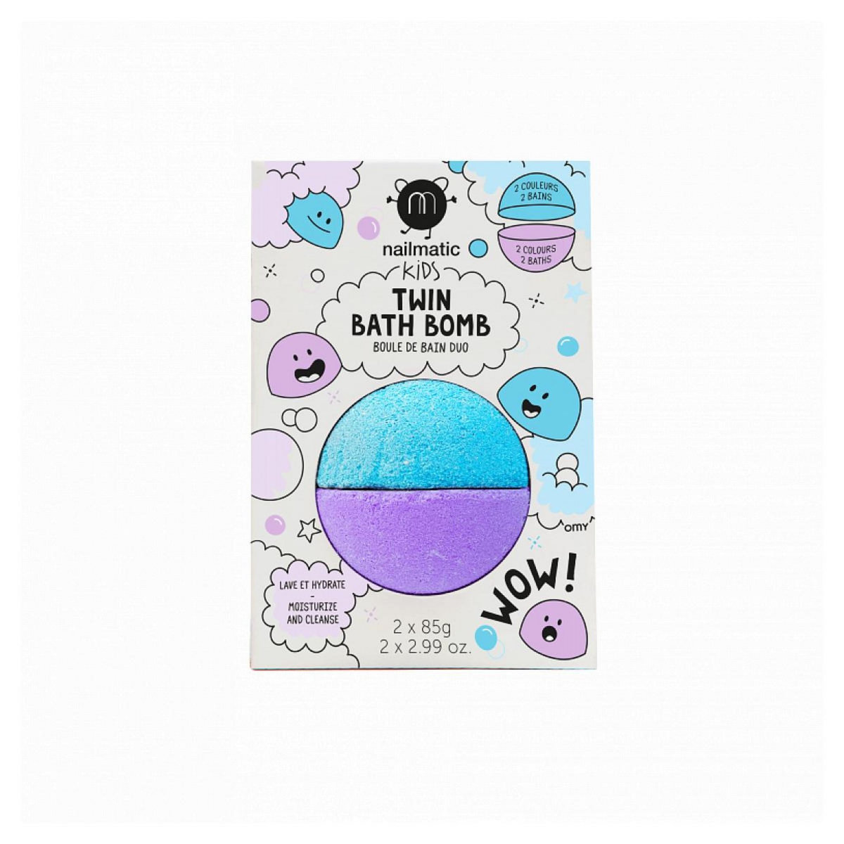 Nailmatic Bombe de bain en duo bleu et violet