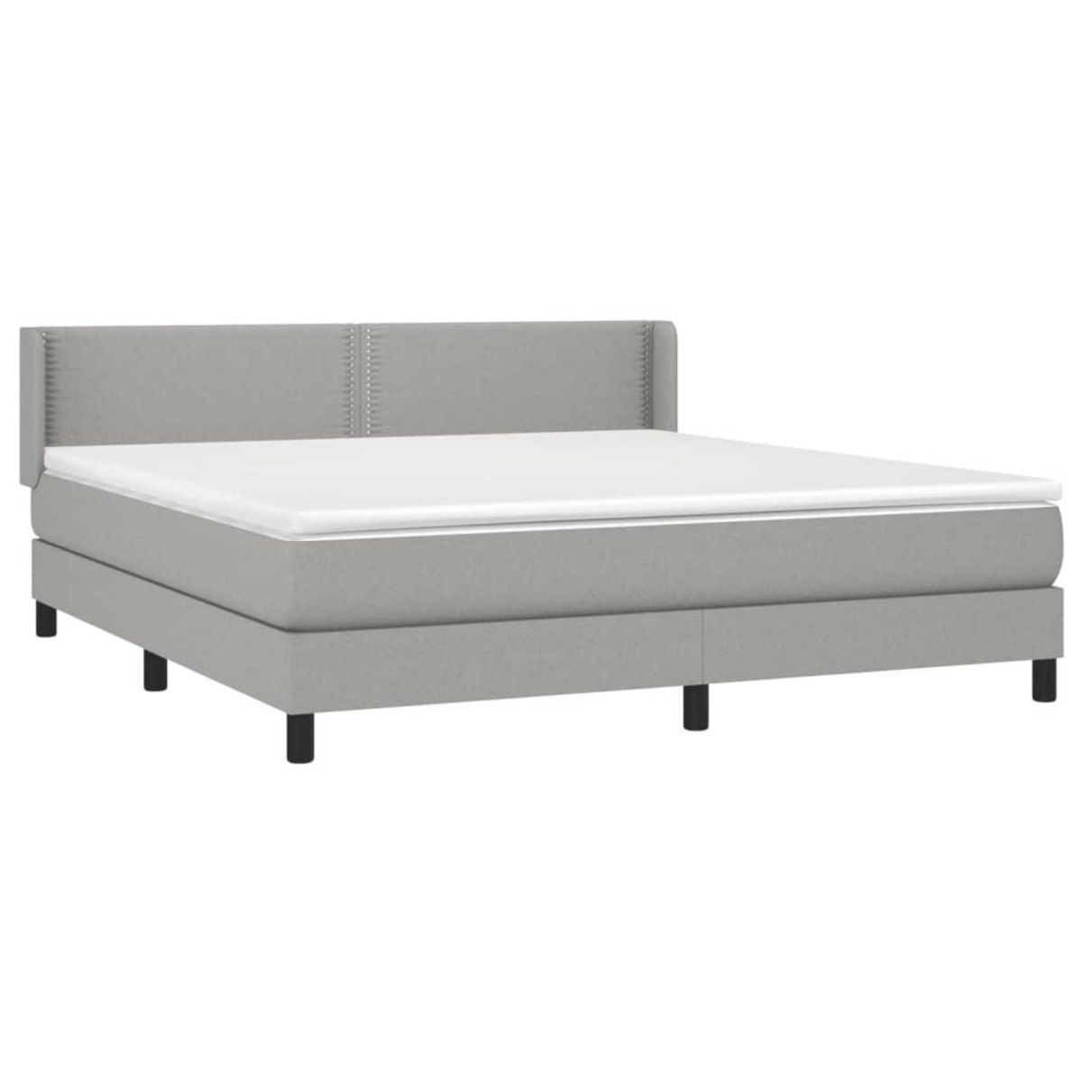 VIDAXL Sommier a lattes de lit avec matelas Gris clair 180x200cm Tissu