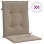 Voir la diapositive 2 : VIDAXL Coussins de chaise de jardin a dossier bas lot de 4 taupe
