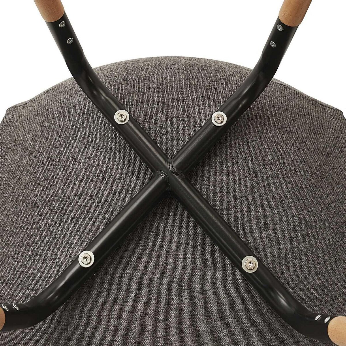 TOILINUX Lot de 4 Chaises scandinave Phenix en tissu et métal - Gris