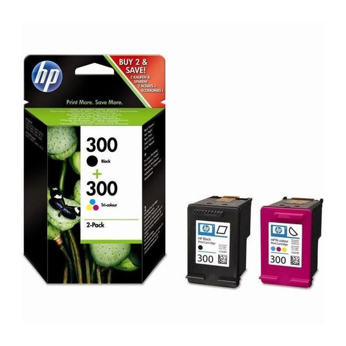 HP HP 300 pack de 2 cartouches dencre noire/trois couleurs authentiques pour HP DeskJet F4580 et HP Photosmart C4680/C4795 CN637EE