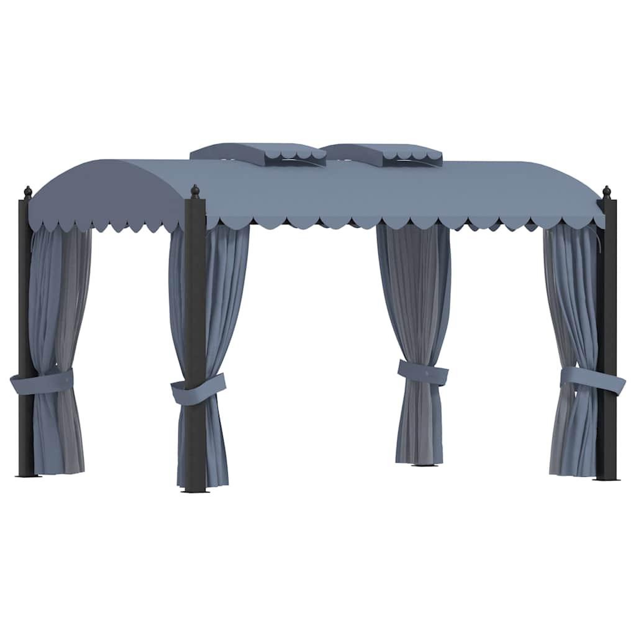 VIDAXL Tonnelle avec rideaux 3x4 m anthracite acier