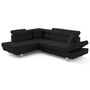 Voir la diapositive 2 : BEST MOBILIER Lisbona - canapé d'angle gauche 5 places convertible avec têtières en velours côtelé