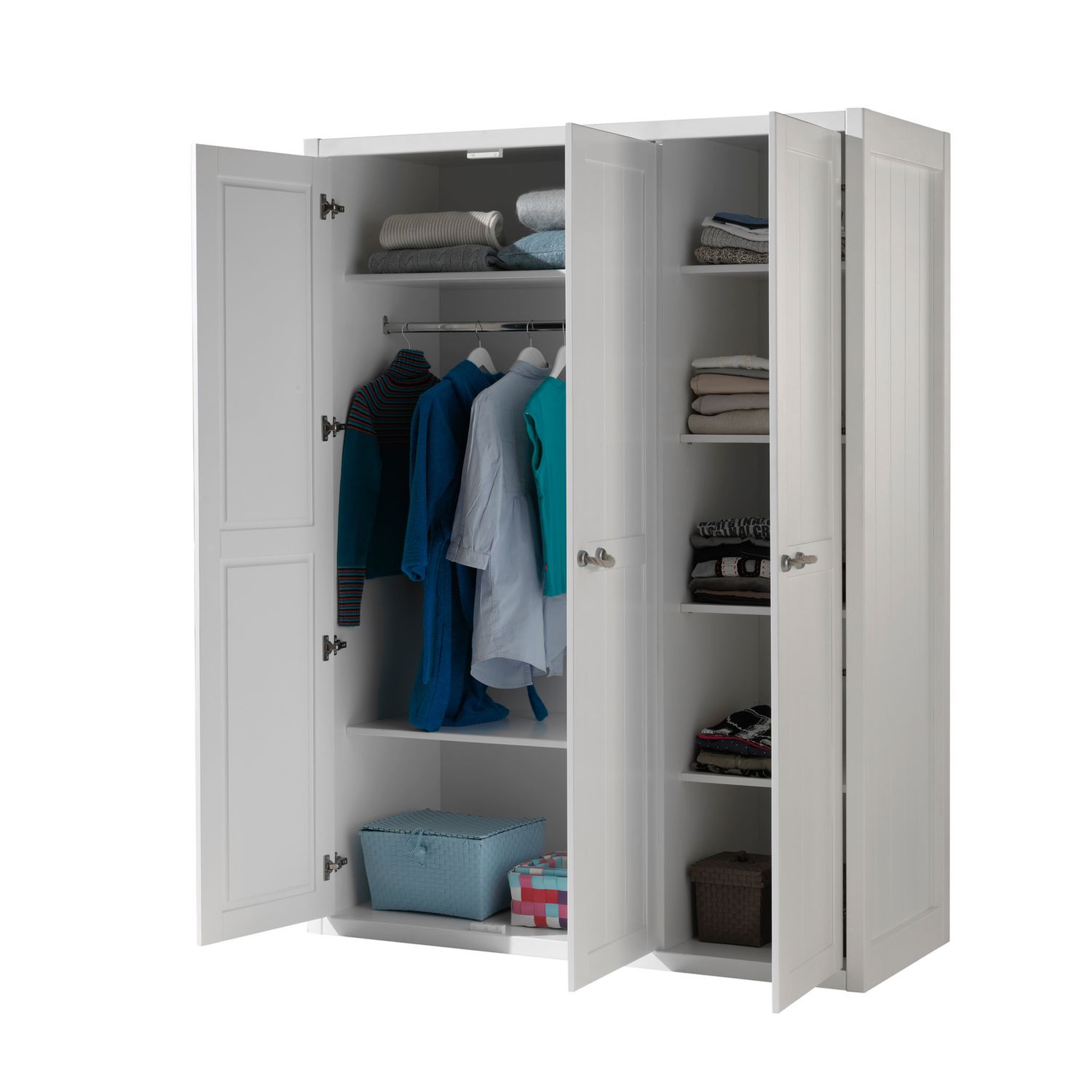 Voir la diapositive 2 : Armoire enfant  blanc laqué MARINE