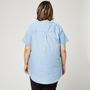 Voir la diapositive 2 : IN EXTENSO Blouse en jean col mao femme