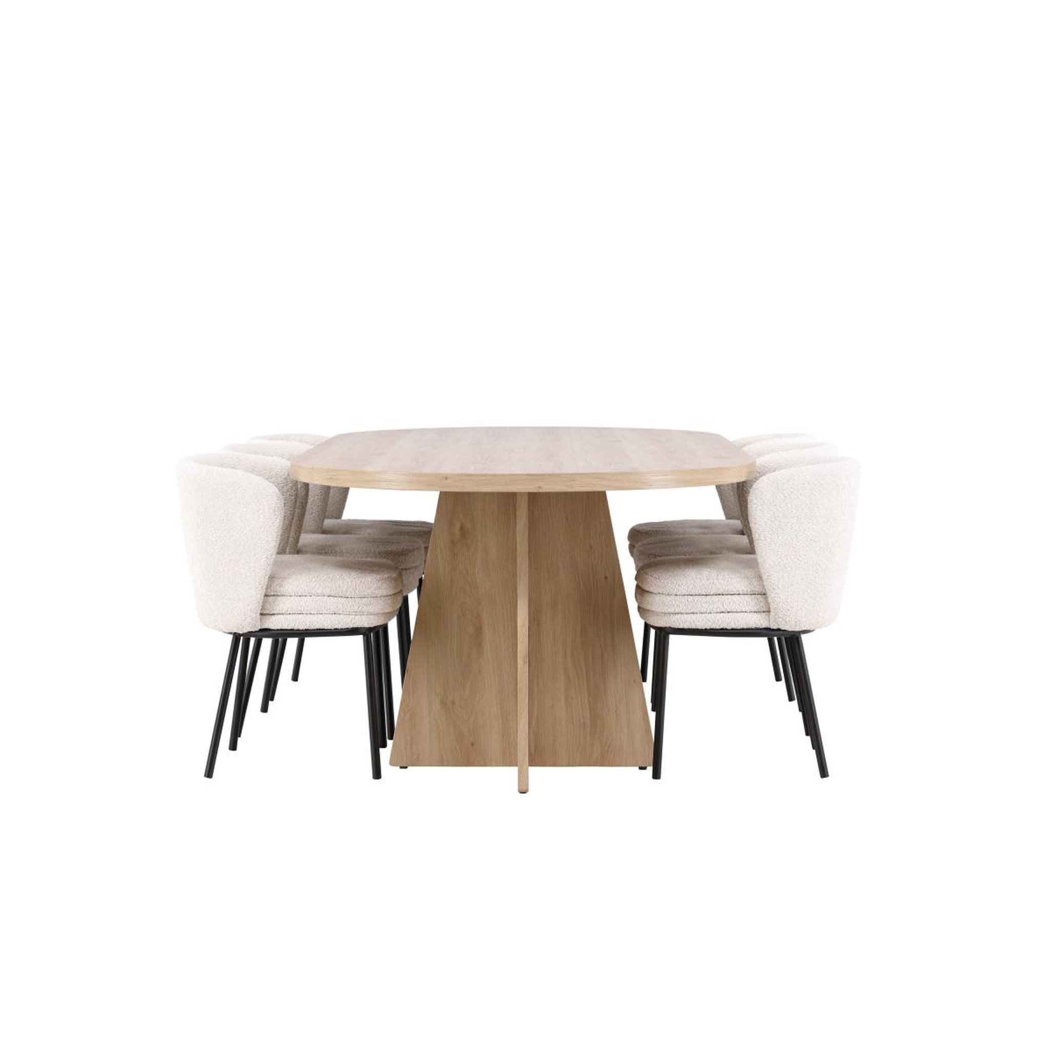 Voir la diapositive 5 : Paris Prix Ensemble table à manger & 6 chaises  bootcut & agnes  230cm naturel & blanc