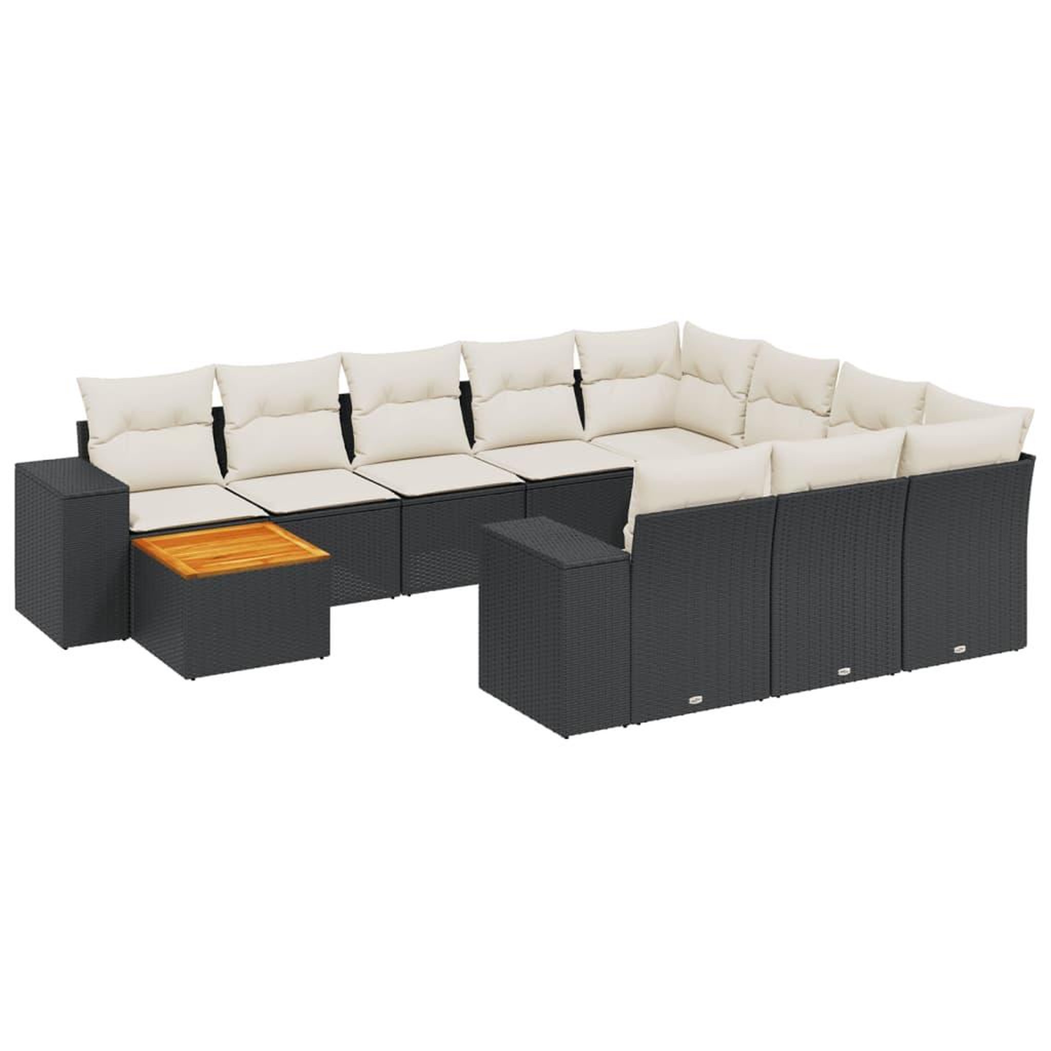 Voir la diapositive 2 : VIDAXL Salon de jardin 11 pcs avec coussins noir resine tressee