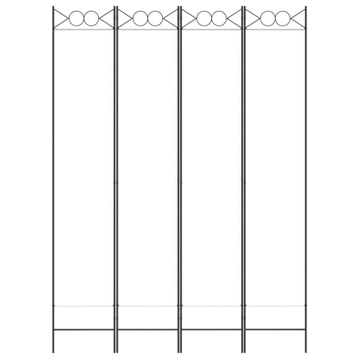 VIDAXL Cloison de separation 4 panneaux Blanc 160x220 cm Tissu