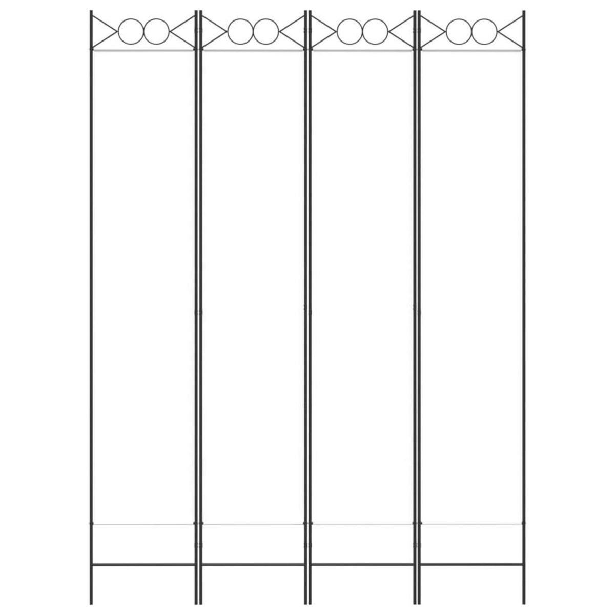 VIDAXL Cloison de separation 4 panneaux Blanc 160x220 cm Tissu
