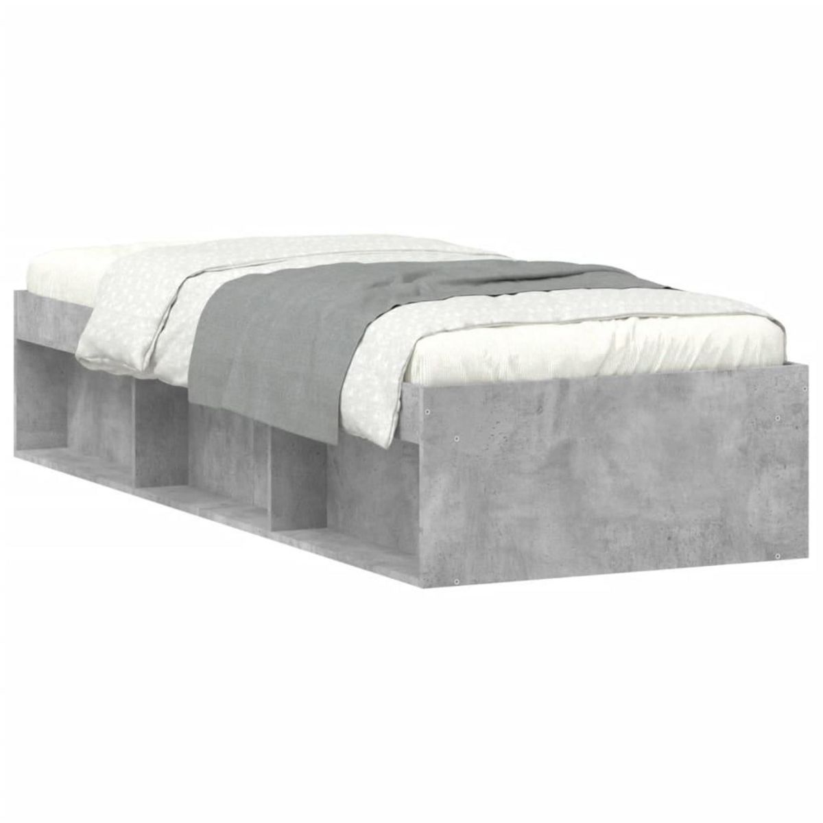 VIDAXL Cadre de lit sans matelas gris beton 75x190 cm
