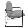 Voir la diapositive 4 : The Home Deco Factory Fauteuil tissu et métal Ella - Gris et noir