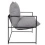 Voir la diapositive 4 : The Home Deco Factory Fauteuil tissu et métal Ella - Gris et noir