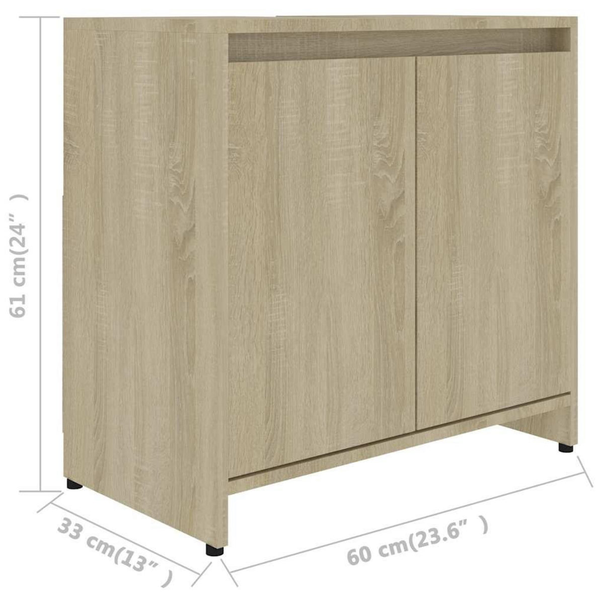 VIDAXL Armoire de salle de bain Chene sonoma Bois d'ingenierie