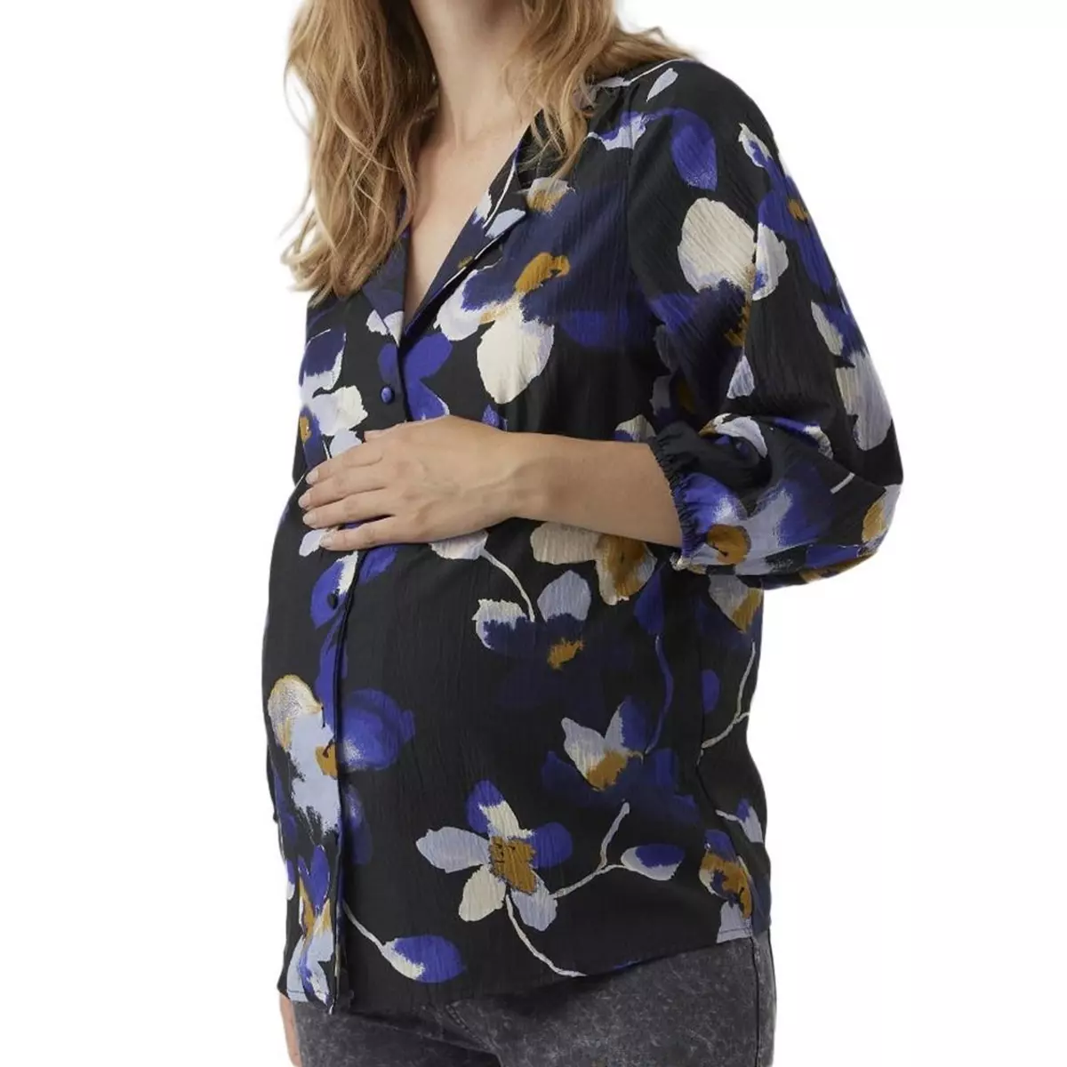 VERO MODA MATERNITY Chemise Noire à Motifs Femme Vero Moda Maternity Shirt Vip