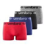 UMBRO x4 Boxers Noir//Bleu  Homme Umbro AS1B1. Coloris disponibles : Rouge