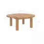 Rendez vous déco Table basse de jardin Aurland en bois de teck massif D80 cm