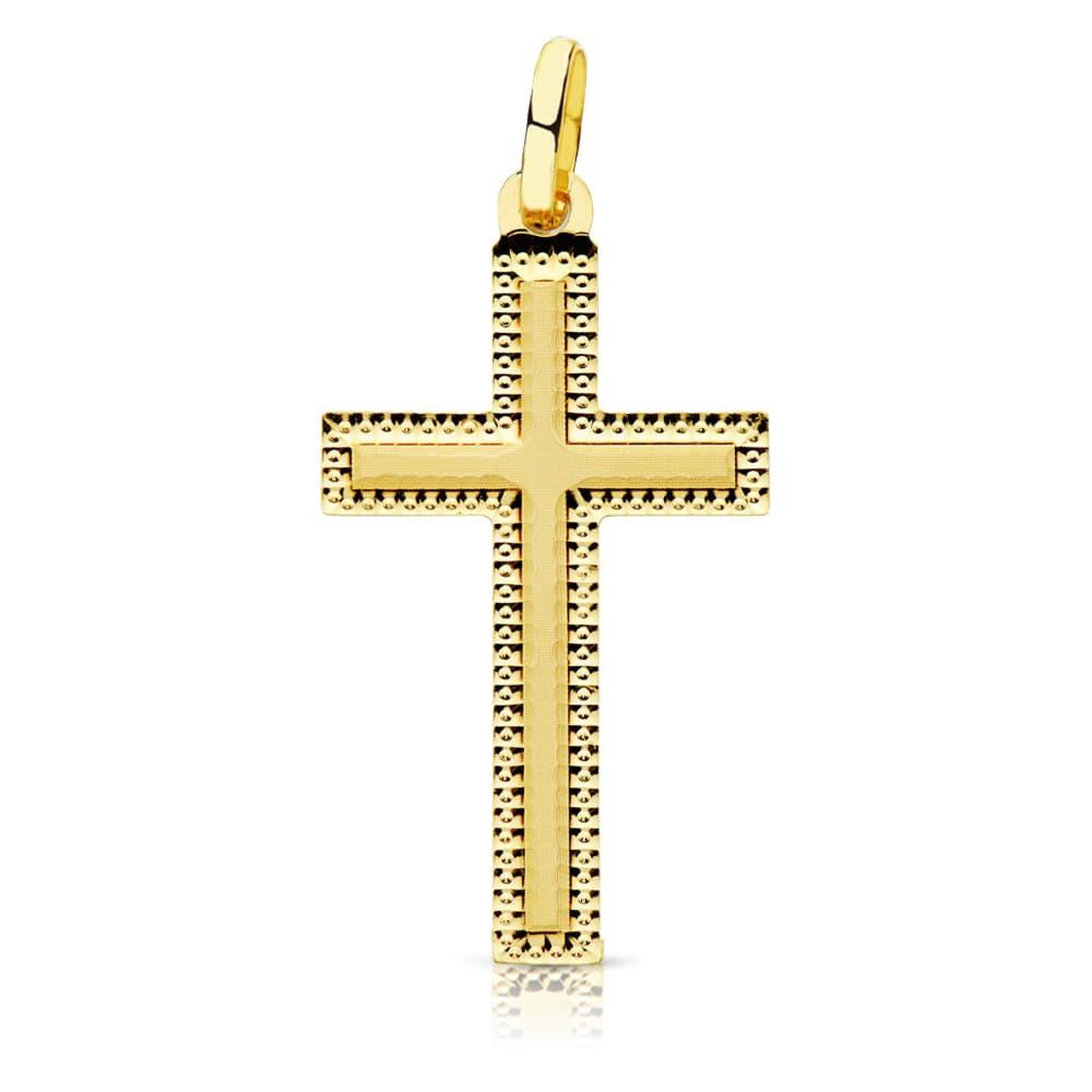 L'ATELIER D'AZUR Pendentif - Médaille Croix Or 18 Carats 750 Jaune - Chaine Offerte
