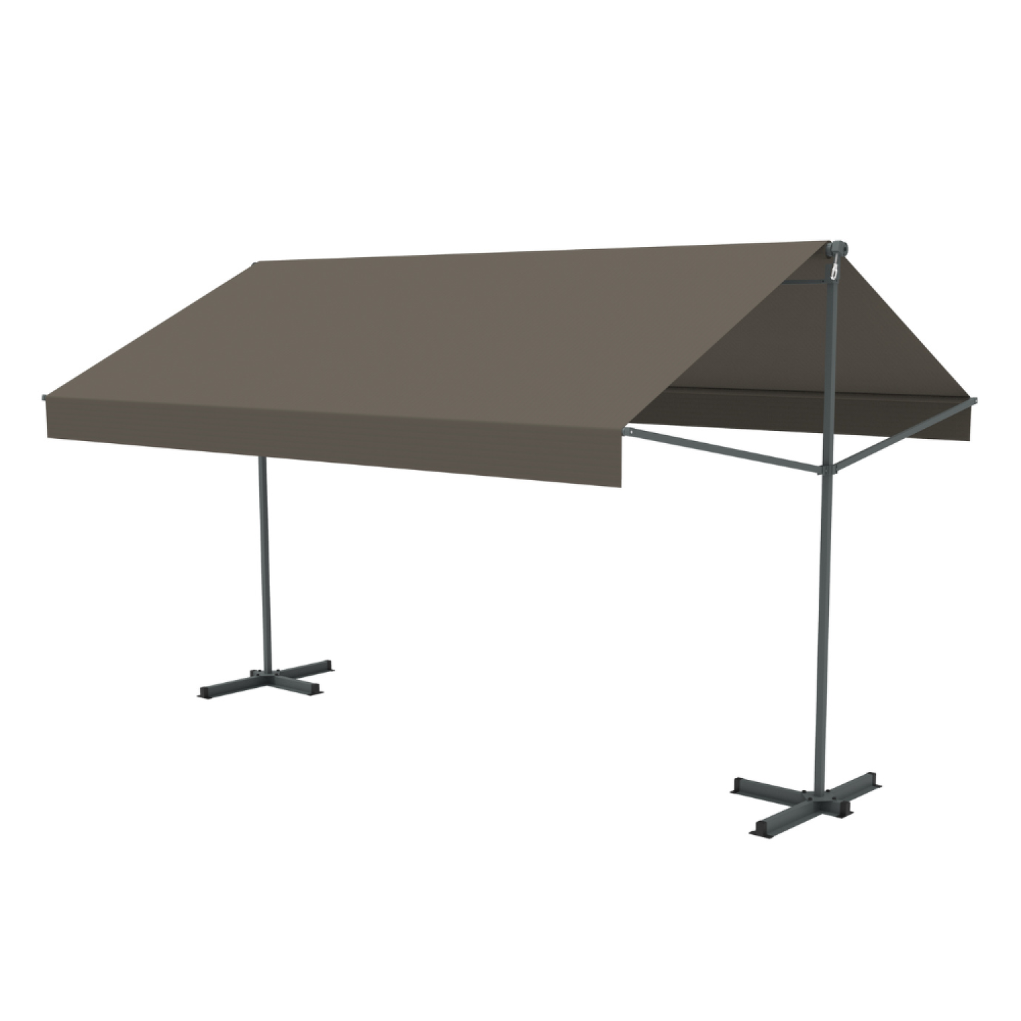 Voir la diapositive 3 : CONCEPT USINE Store banne double pente manuel 4 x 15-15 m taupe iseo