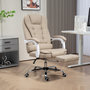 Voir la diapositive 2 : HOMCOM Fauteuil de bureau manager grand confort repose-pied dossier inclinable accoudoirs rembourrés lin beige