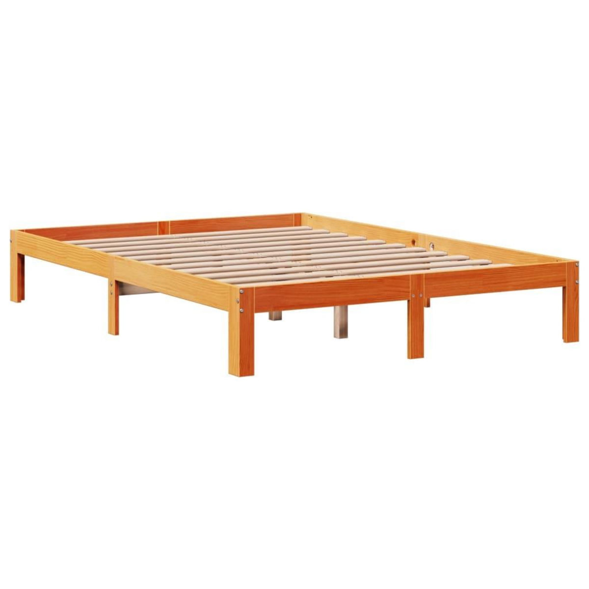 VIDAXL Lit bibliotheque sans matelas cire marron 135x190 cm pin massif