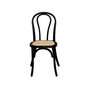 Voir la diapositive 6 : SWEEEK Lot de 4 chaises vintage en bois avec assise en rotin et dossier arrondi. coloris noir. L 48 x P 49.5 x H 90cm