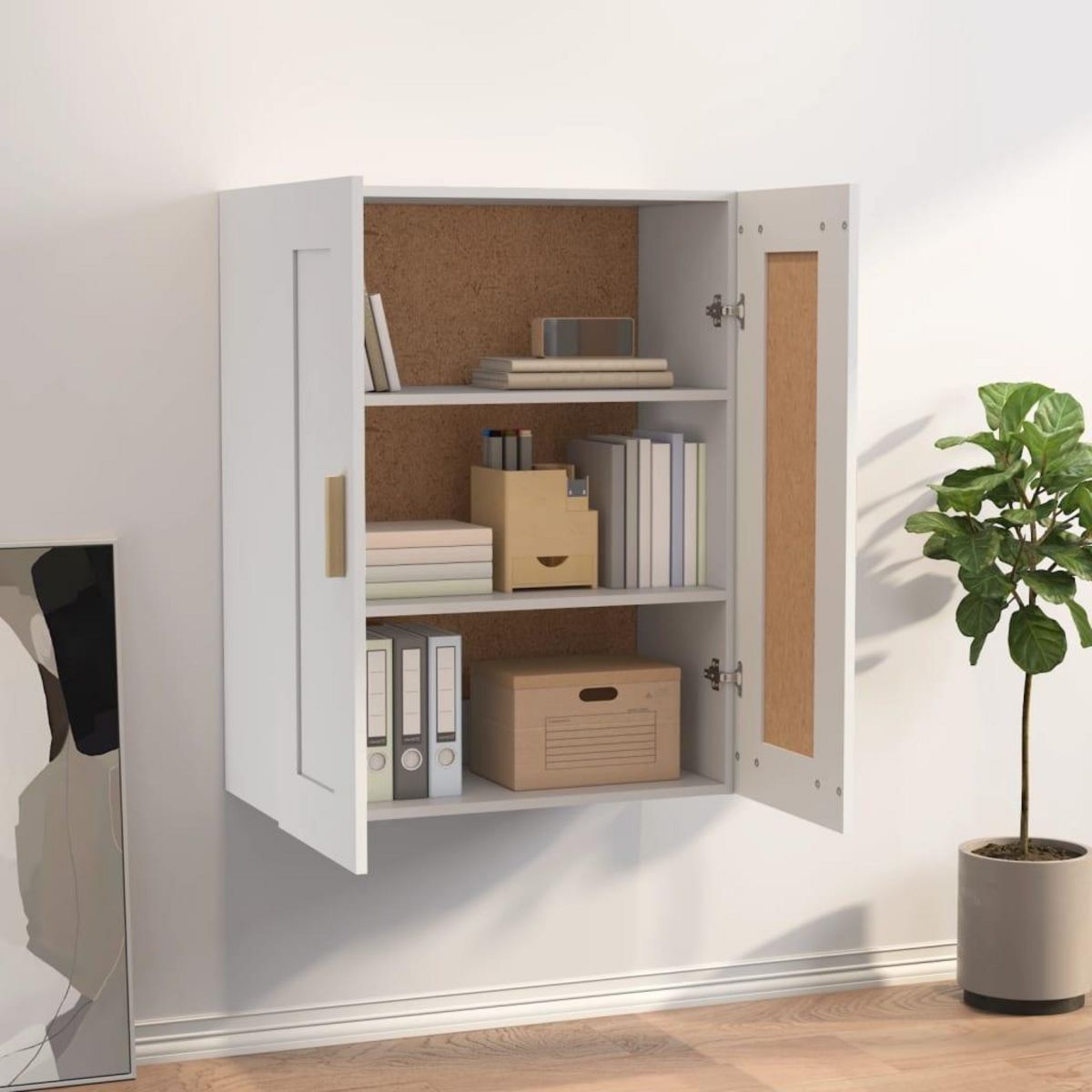 VIDAXL Armoire murale blanc 69,5x32,5x90 cm bois d'ingenierie