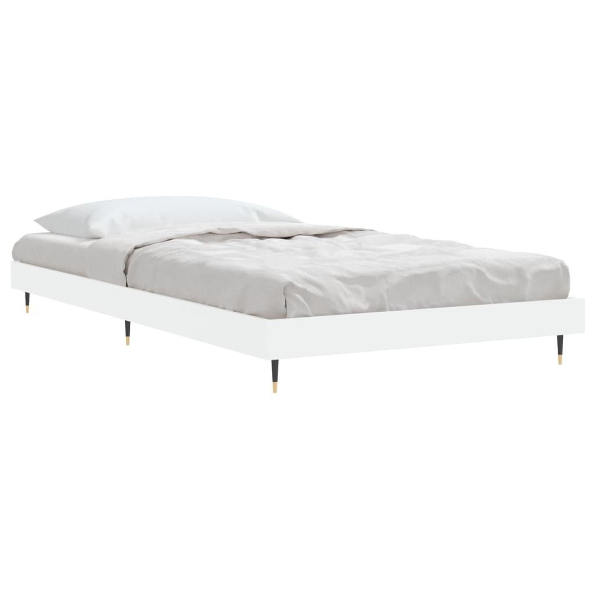 Voir la diapositive 4 : VIDAXL Cadre de lit sans matelas blanc 90x200 cm bois d'ingenierie