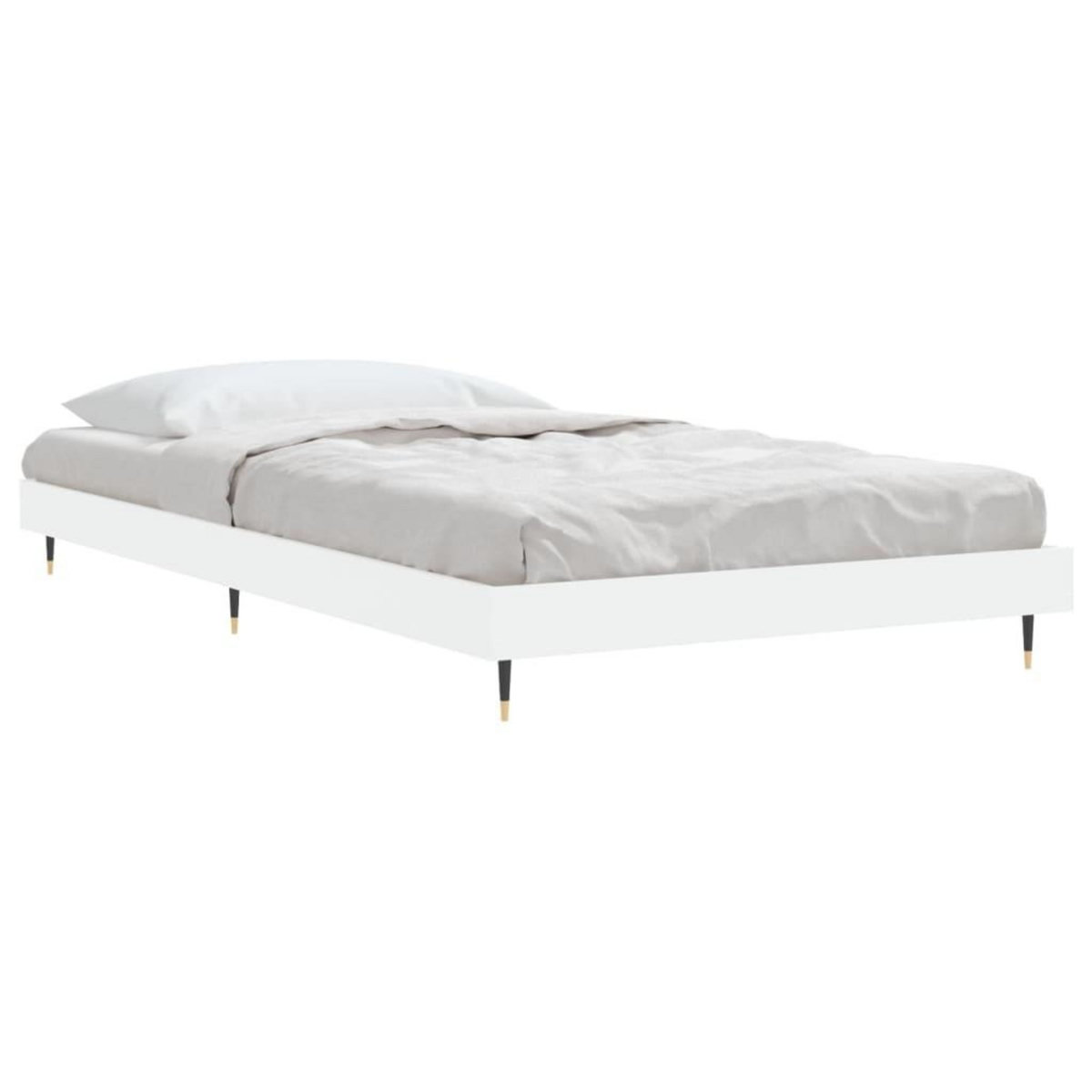 VIDAXL Cadre de lit sans matelas blanc 90x200 cm bois d'ingenierie