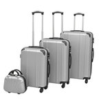 VIDAXL Ensemble de valises à roulettes quatre pièces Argenté