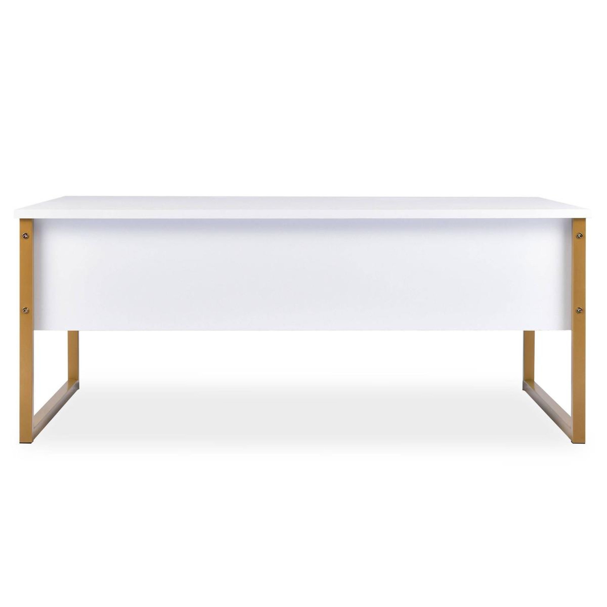 Voir la diapositive 2 : Paris Prix Table basse design  valentin  90cm blanc & or