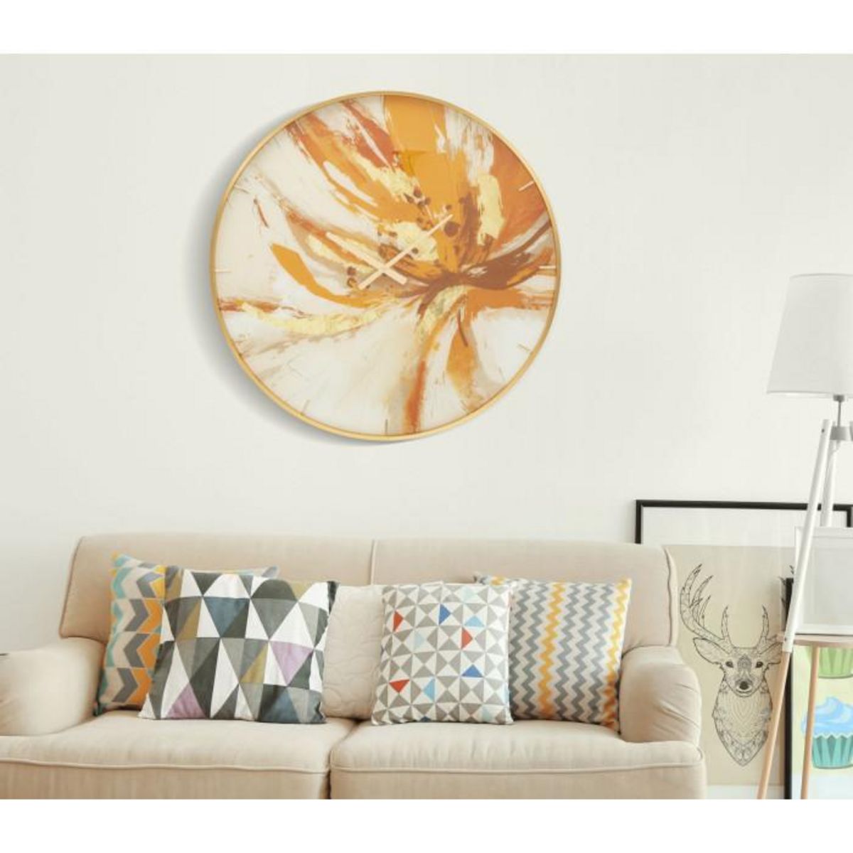 Paris Prix Horloge Murale en Verre  Toply  80cm Multicolore