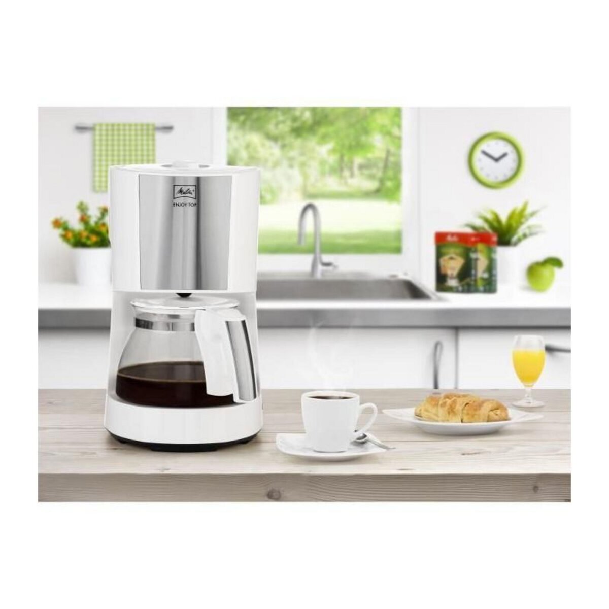 Melitta MELITTA 1017-03 Cafetiere filtre Enjoy Top Glass - Blanc