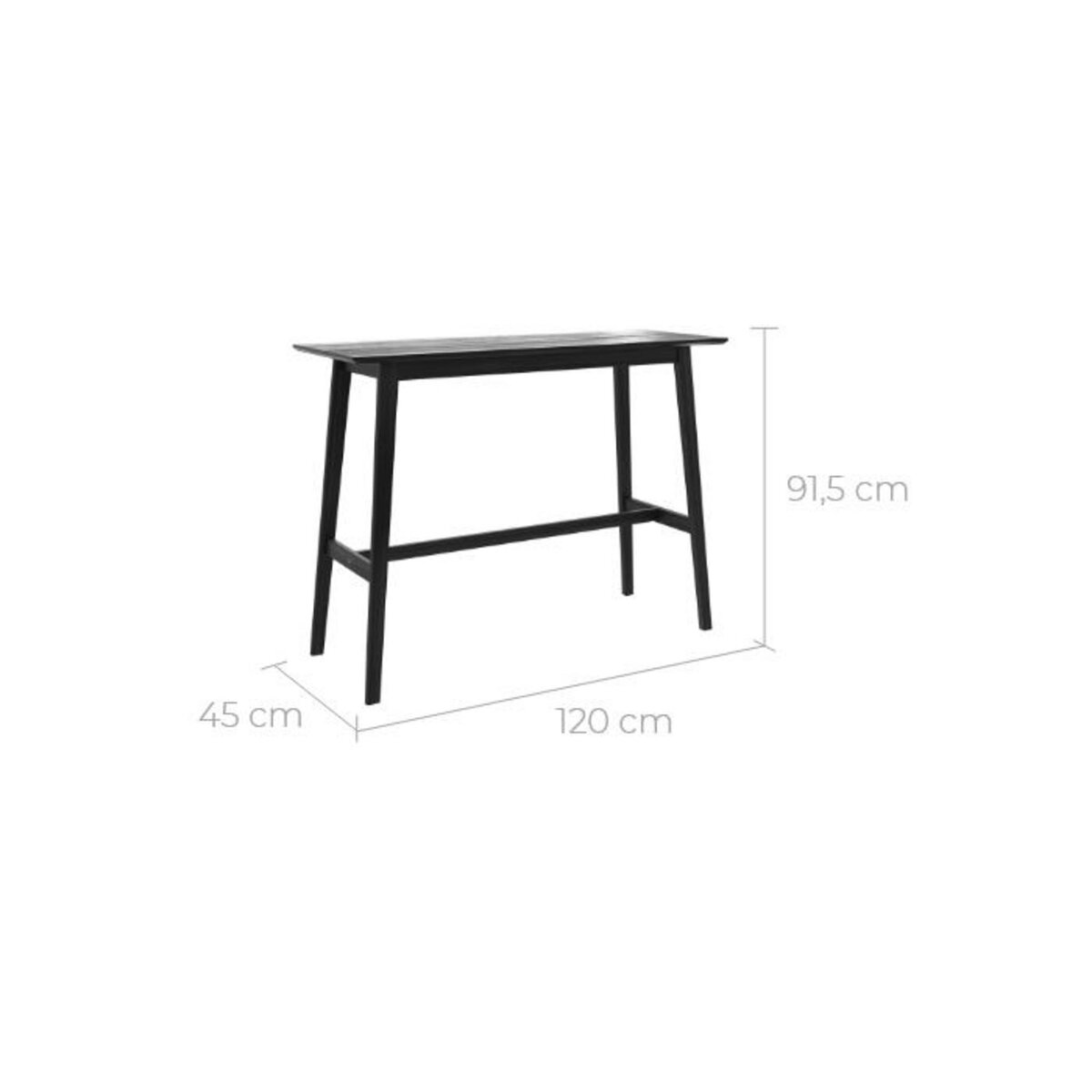 Rendez vous déco Table de bar rectangulaire 4 personnes en bois clair naturel 120 cm - Buvette