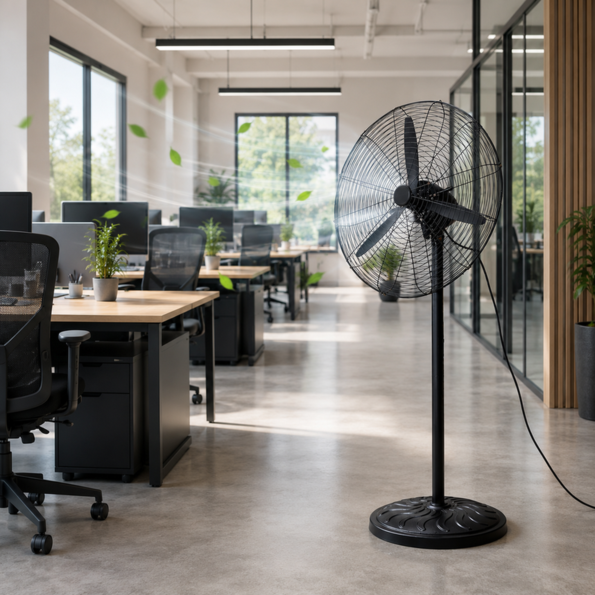 Voir la diapositive 2 : Ventilateur industriel 2-en-1 (pied & mural) – 130w