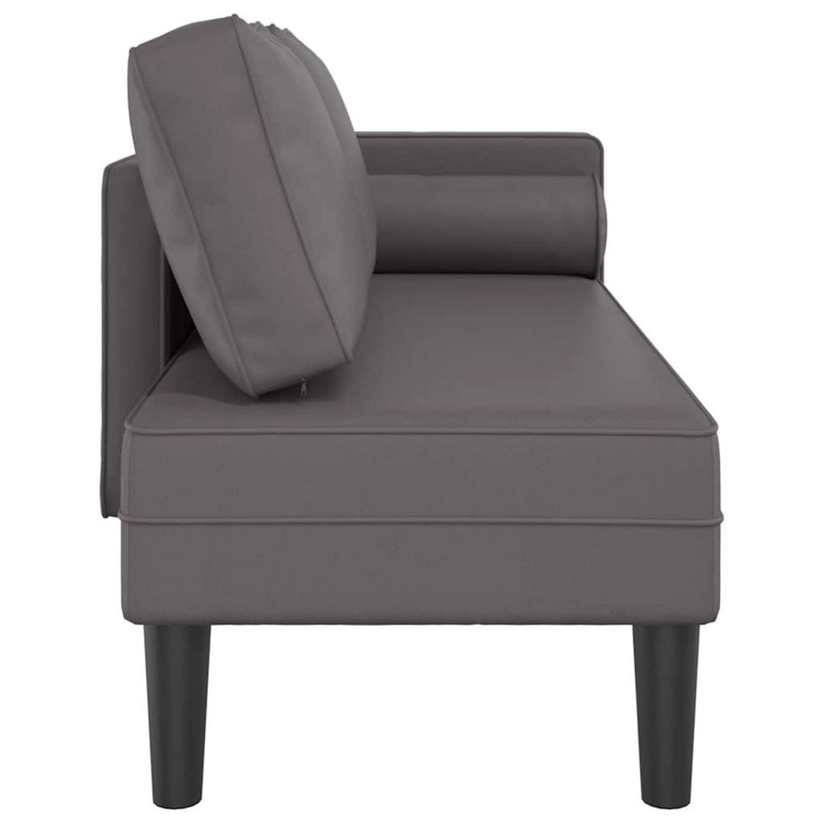 VIDAXL Chaise longue avec coussins gris similicuir