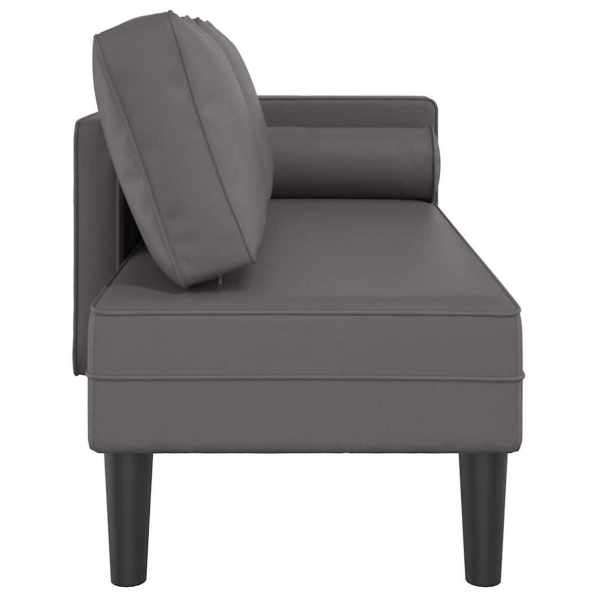 VIDAXL Chaise longue avec coussins gris similicuir