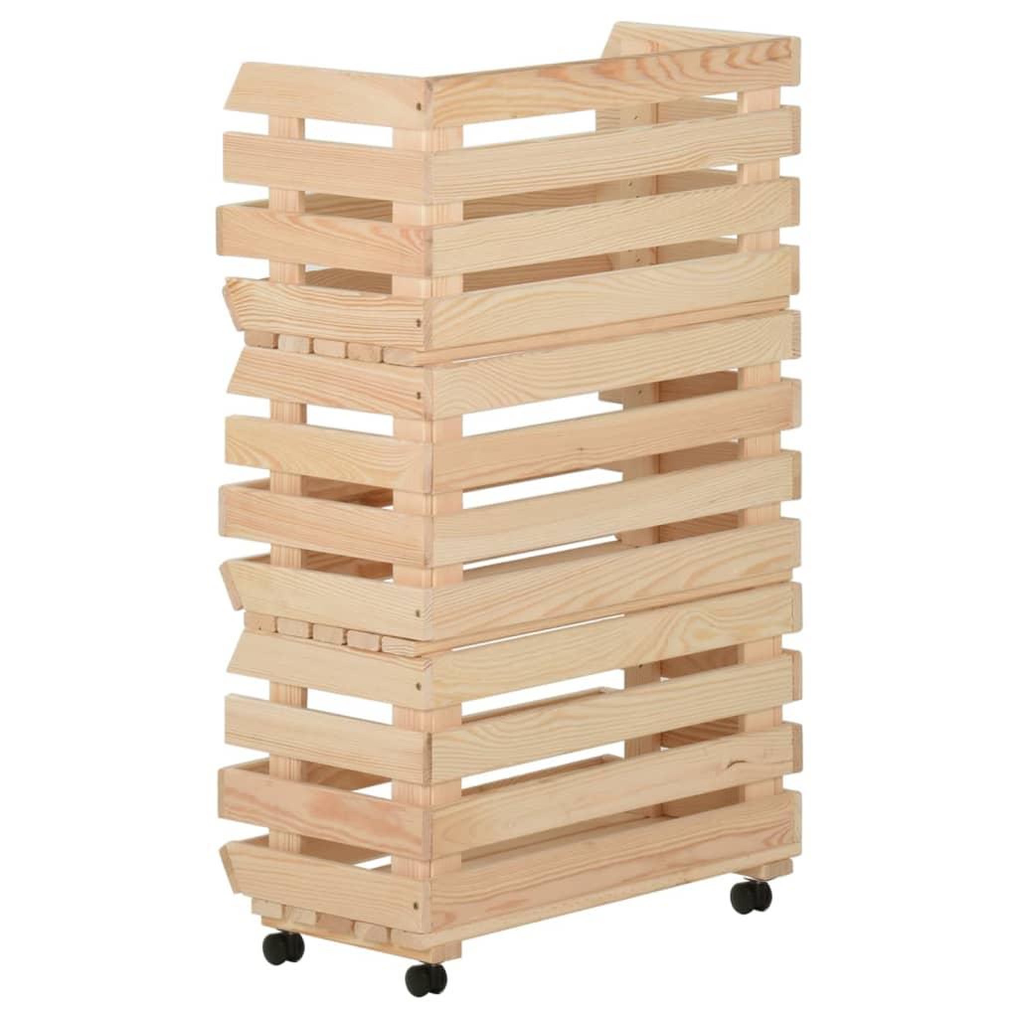 Voir la diapositive 4 : VIDAXL Chariot a legumes 37x30x80 cm bois de pin solide