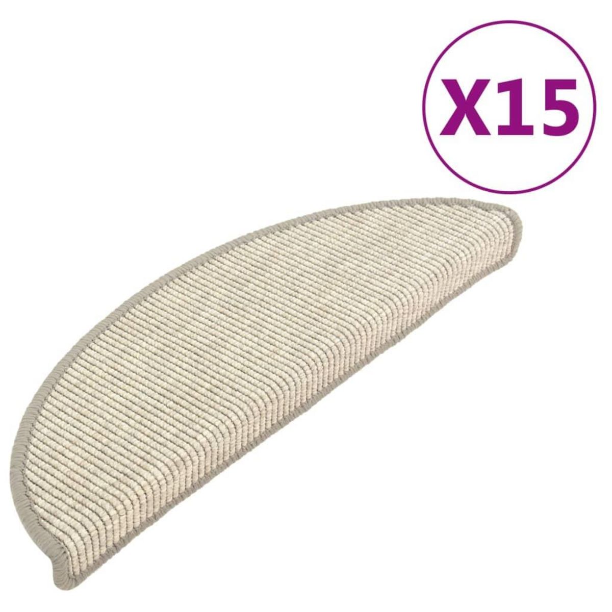 VIDAXL Tapis d'escalier autocollants 15 pcs 56x17x3 cm Argente