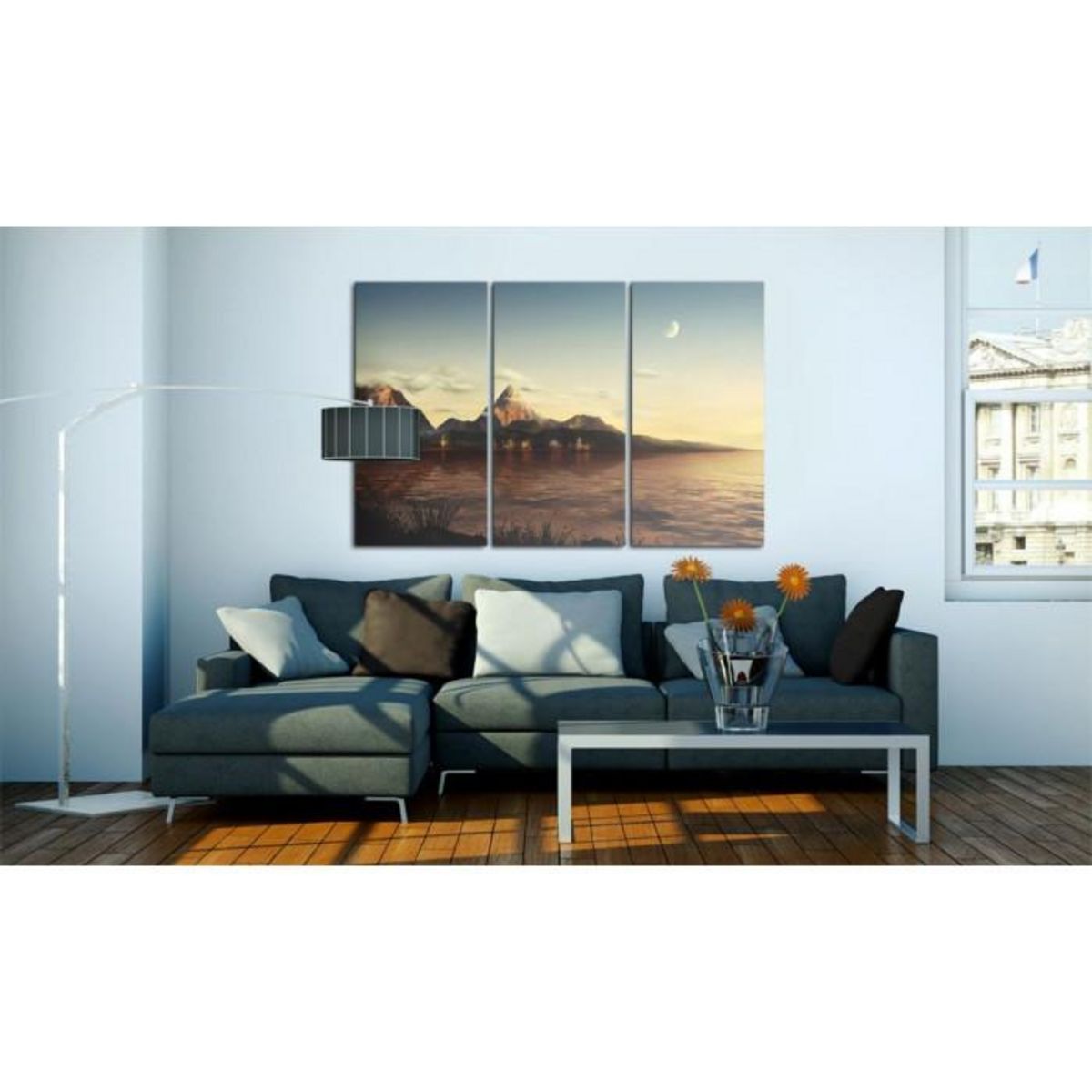 Paris Prix Tableau Imprimé  Soirée Chaude dans Les Montagnes