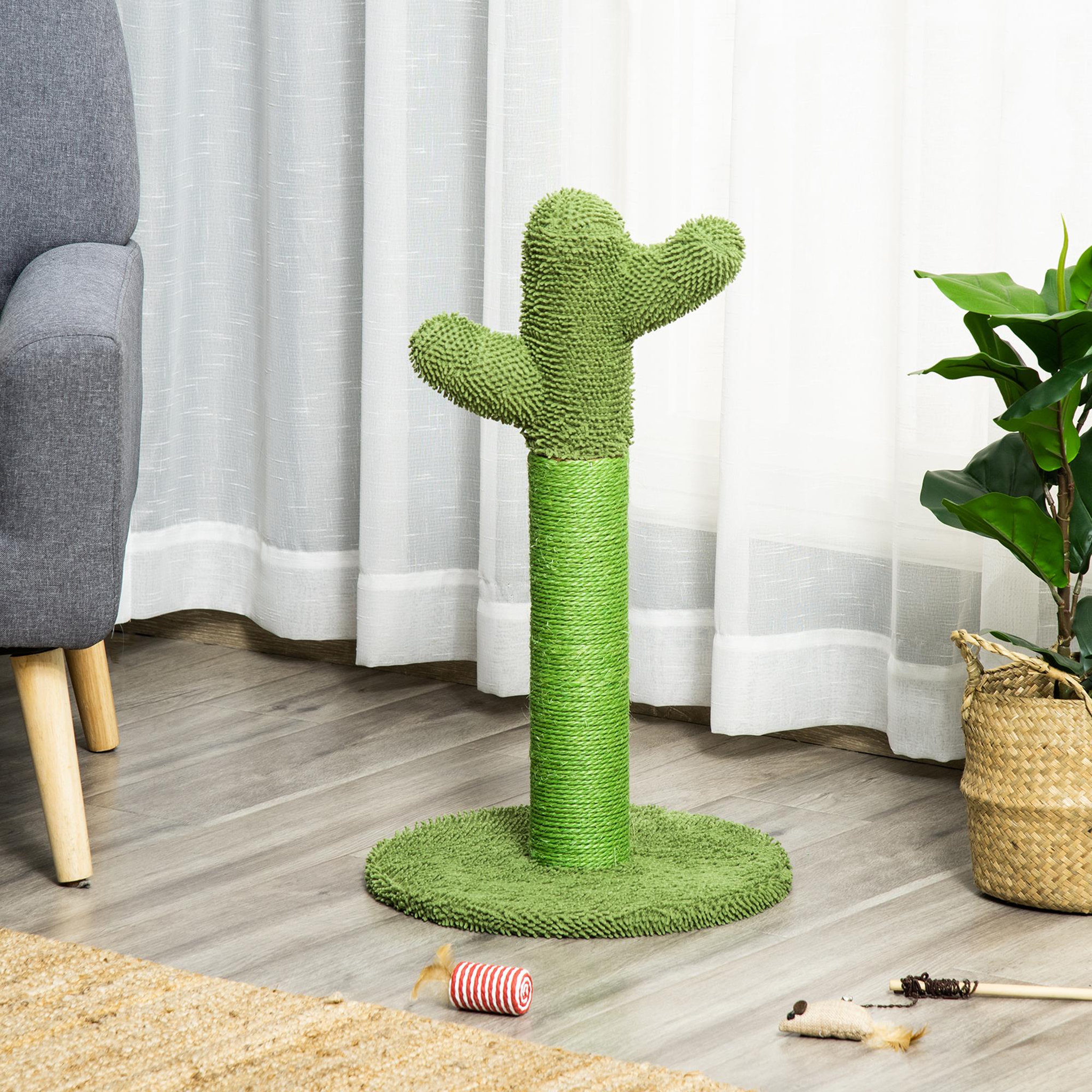 Voir la diapositive 2 : PAWHUT Griffoir chat design cactus h.65 cm sisal polyester vert