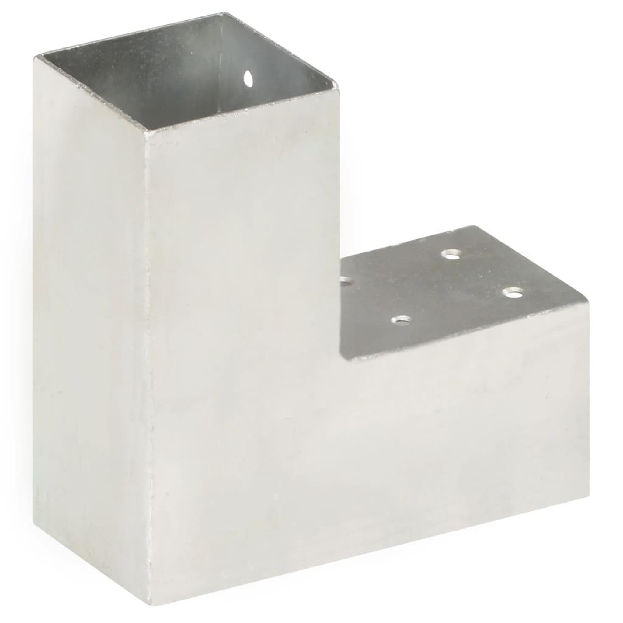 Voir la diapositive 4 : VIDAXL Connecteurs de poteau 4 pcs Forme en L Metal galvanise 71x71 mm