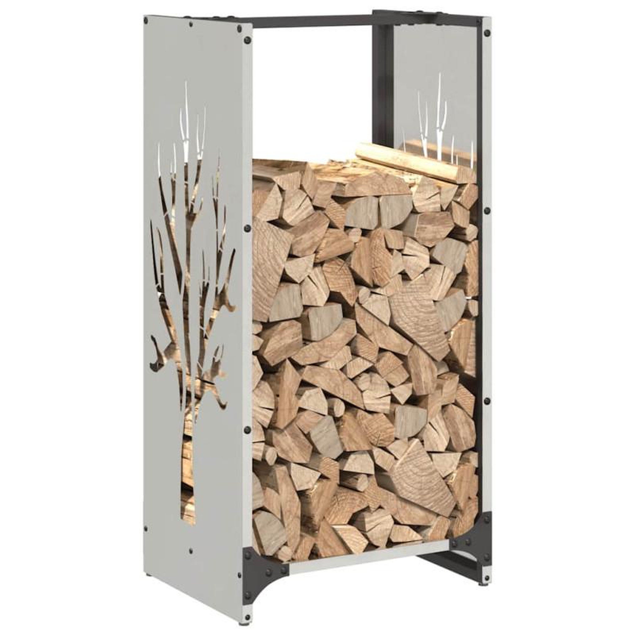 Voir la diapositive 4 : VIDAXL Portant de bois de chauffage 40x30x80 cm acier inoxydable