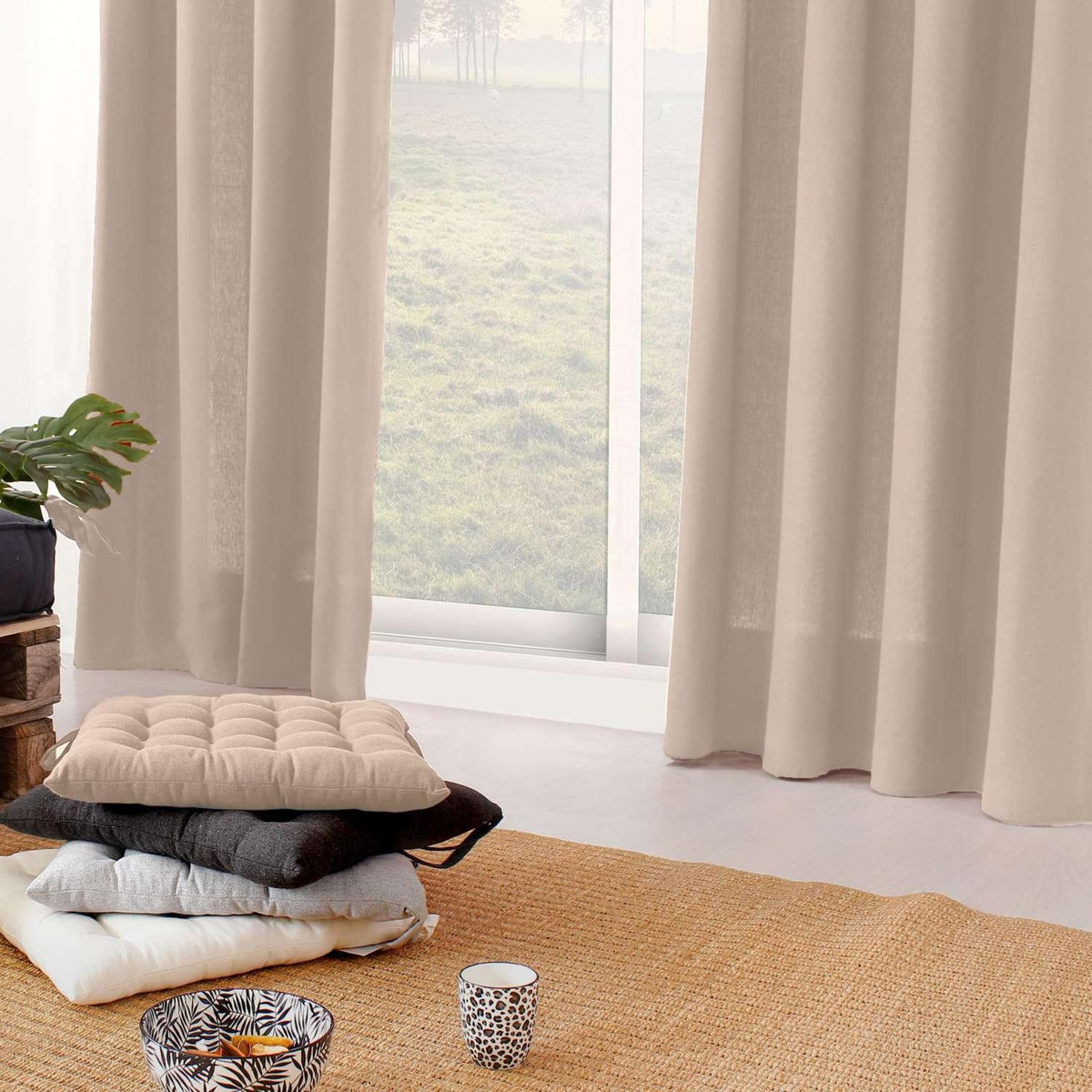 TOILINUX Rideau Dune en coton recyclé