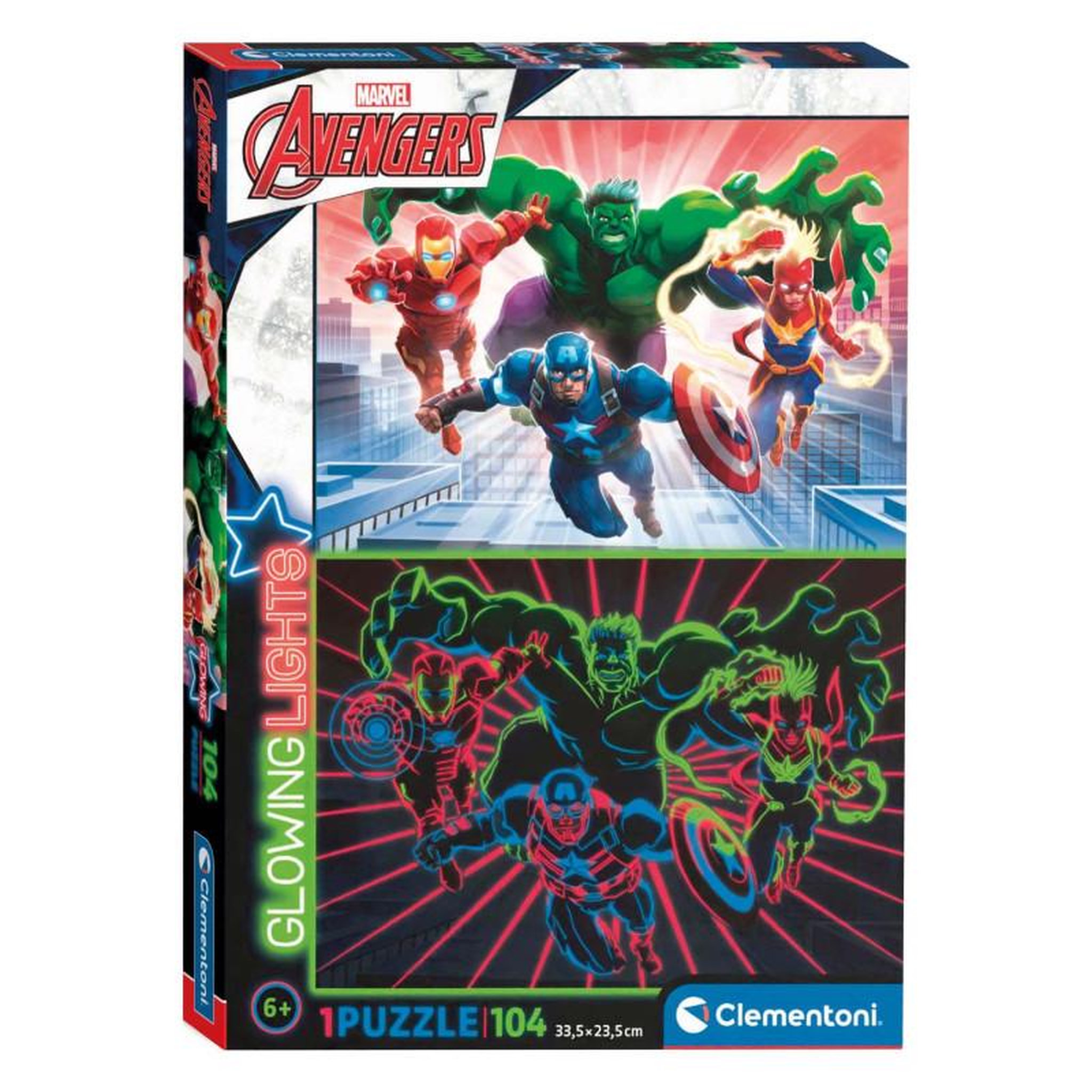 CLEMENTONI Clementoni Puzzle Avengers brille dans le noir 104 pièces