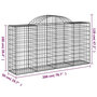 Voir la diapositive 6 : VIDAXL Paniers a gabions arques 7 pcs 200x50x100/120 cm fer galvanise